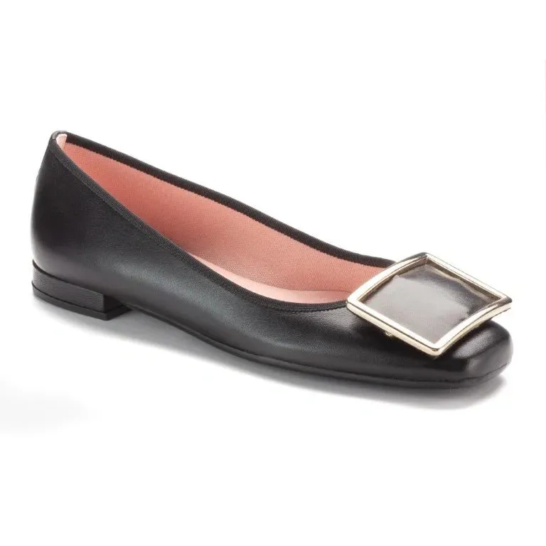 49222 - Black Soft Leather Flats for Teen/Women by Pretty Ballerinas
