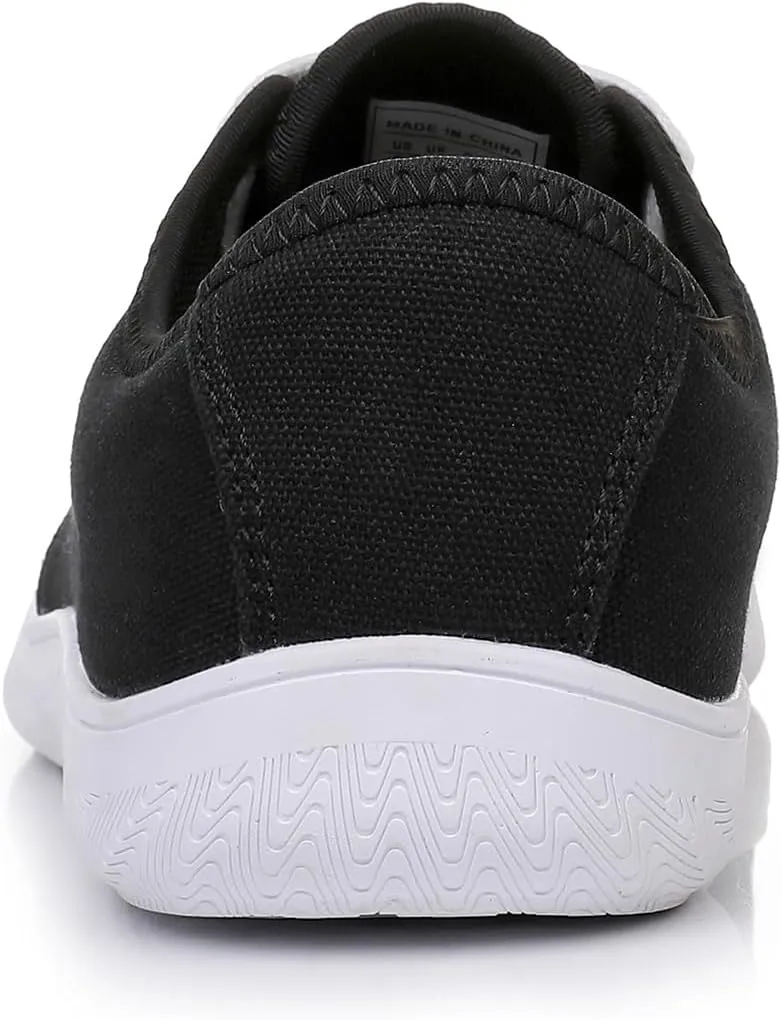 All Black Men's Flats Lightweight Wide Minimalist Barefoot Walking Shoes Comfortable Casual Shoes | Thin Bottom Zero Drop Sole | Slip Resistant and BreathableWalking Shoes
