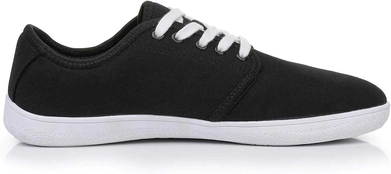 All Black Men's Flats Lightweight Wide Minimalist Barefoot Walking Shoes Comfortable Casual Shoes | Thin Bottom Zero Drop Sole | Slip Resistant and BreathableWalking Shoes
