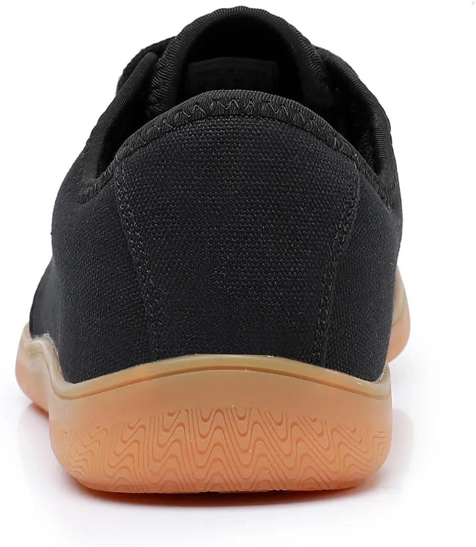 All Black Men's Flats Lightweight Wide Minimalist Barefoot Walking Shoes Comfortable Casual Shoes | Thin Bottom Zero Drop Sole | Slip Resistant and BreathableWalking Shoes