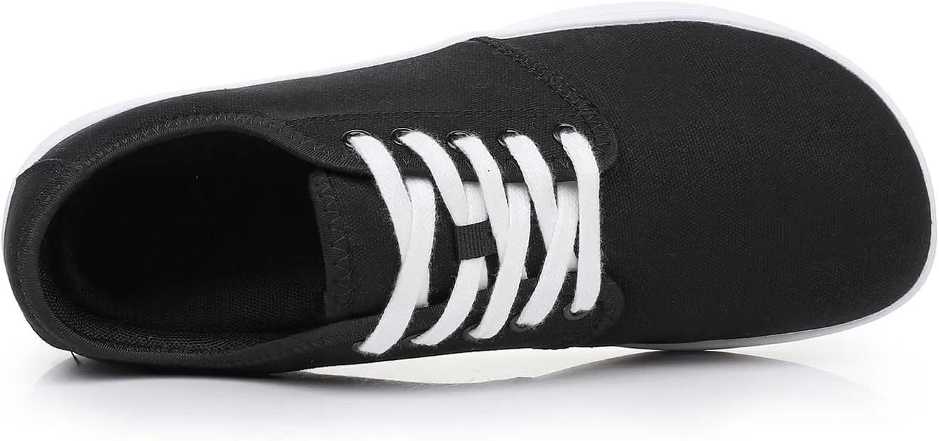All Black Men's Flats Lightweight Wide Minimalist Barefoot Walking Shoes Comfortable Casual Shoes | Thin Bottom Zero Drop Sole | Slip Resistant and BreathableWalking Shoes