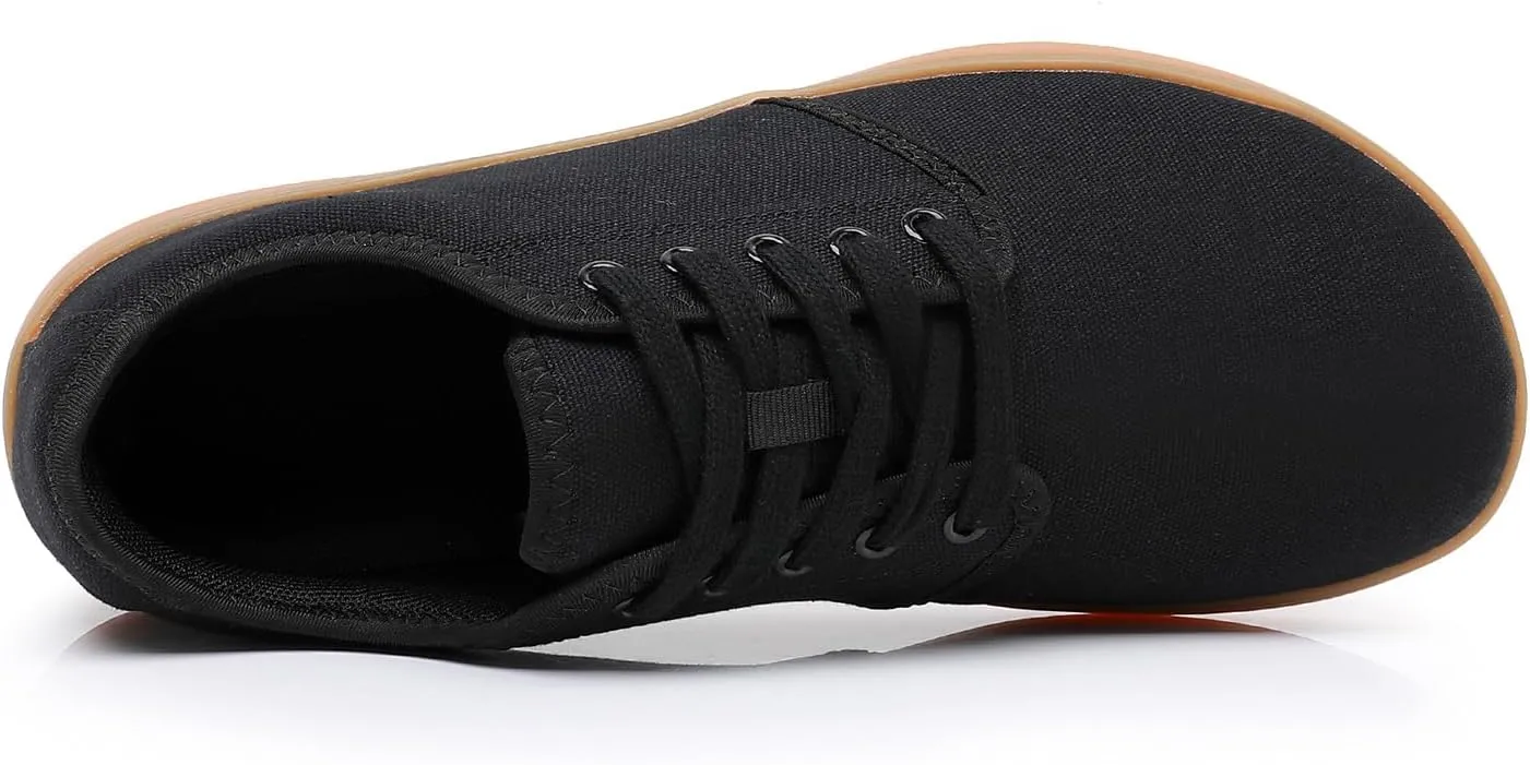 All Black Men's Flats Lightweight Wide Minimalist Barefoot Walking Shoes Comfortable Casual Shoes | Thin Bottom Zero Drop Sole | Slip Resistant and BreathableWalking Shoes