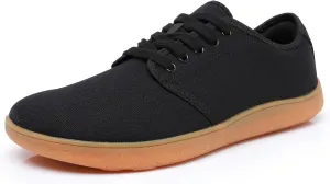 All Black Men's Flats Lightweight Wide Minimalist Barefoot Walking Shoes Comfortable Casual Shoes | Thin Bottom Zero Drop Sole | Slip Resistant and BreathableWalking Shoes