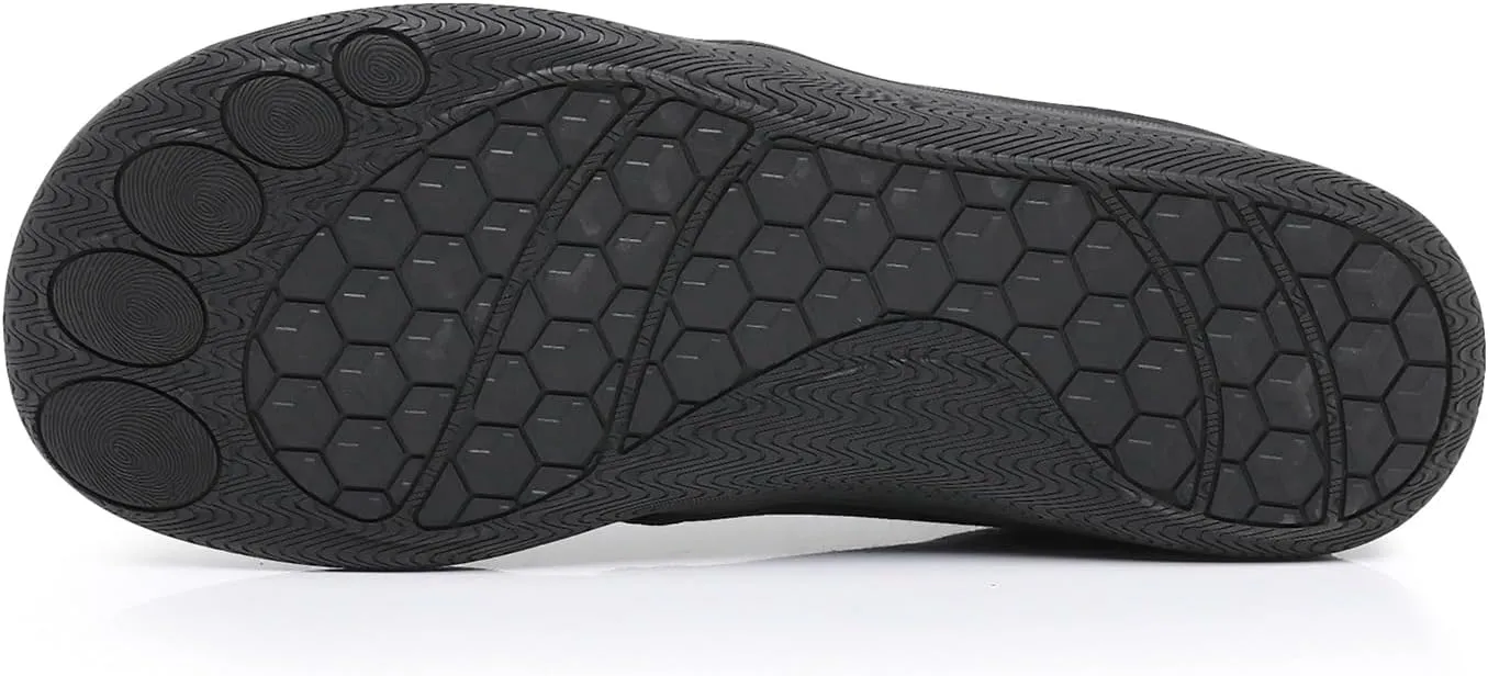 All Black Men's Flats Lightweight Wide Minimalist Barefoot Walking Shoes Comfortable Casual Shoes | Thin Bottom Zero Drop Sole | Slip Resistant and BreathableWalking Shoes
