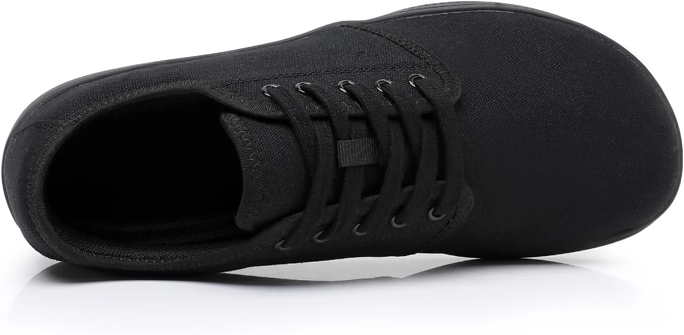 All Black Men's Flats Lightweight Wide Minimalist Barefoot Walking Shoes Comfortable Casual Shoes | Thin Bottom Zero Drop Sole | Slip Resistant and BreathableWalking Shoes