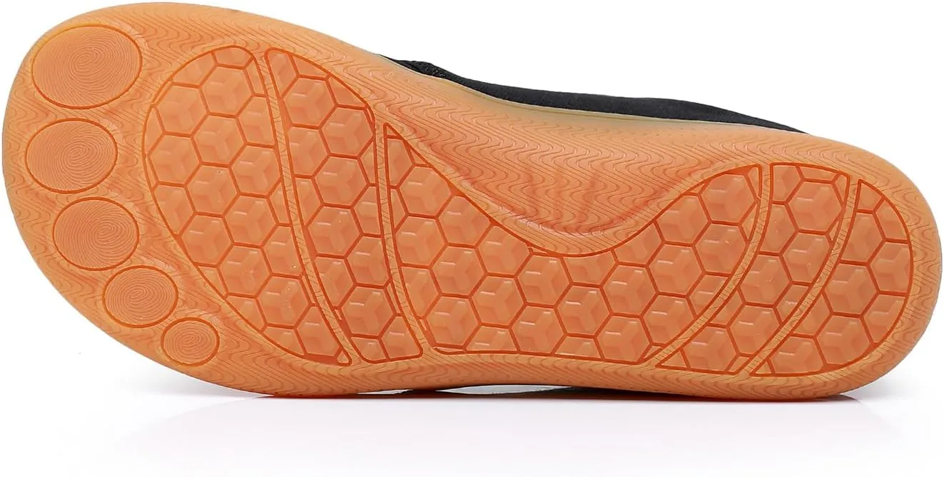 All Black Men's Flats Lightweight Wide Minimalist Barefoot Walking Shoes Comfortable Casual Shoes | Thin Bottom Zero Drop Sole | Slip Resistant and BreathableWalking Shoes