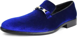 Amali Aller, Mens Casual Shoes - Loafers Men Slip on Shoes - Man Made Velvet Men's Slippers with Metal and Knitted Buckle - Mens Tuxedo Shoes