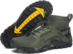 AngryMonkey Water Shoes for Mens Ltalian Handmade Amphibious Anti-Skid Anti-Cut Fishing Shoes for Outdoor Trekking Low Help Hiking Shoes