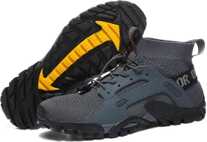 AngryMonkey Water Shoes for Mens Ltalian Handmade Amphibious Anti-Skid Anti-Cut Fishing Shoes for Outdoor Trekking Low Help Hiking Shoes