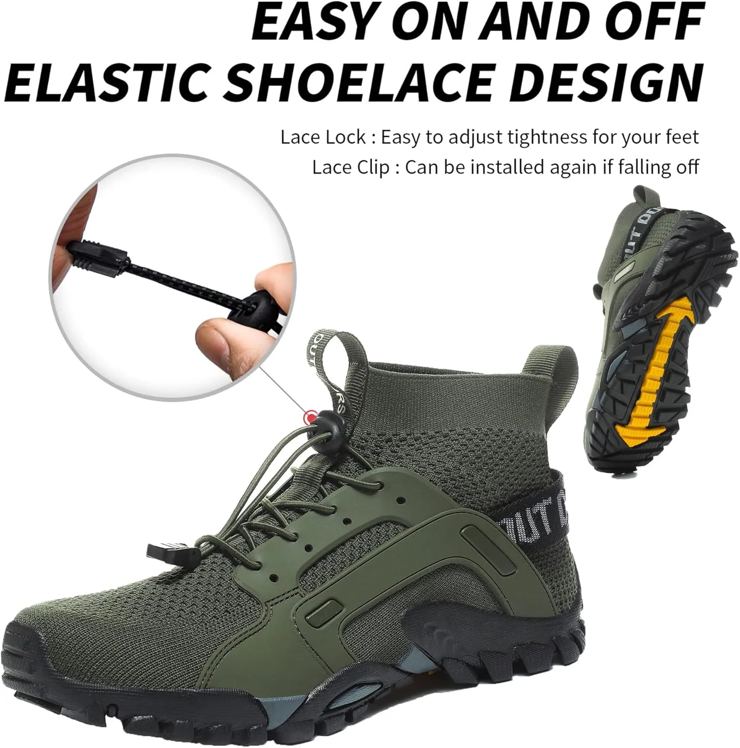 AngryMonkey Water Shoes for Mens Ltalian Handmade Amphibious Anti-Skid Anti-Cut Fishing Shoes for Outdoor Trekking Low Help Hiking Shoes