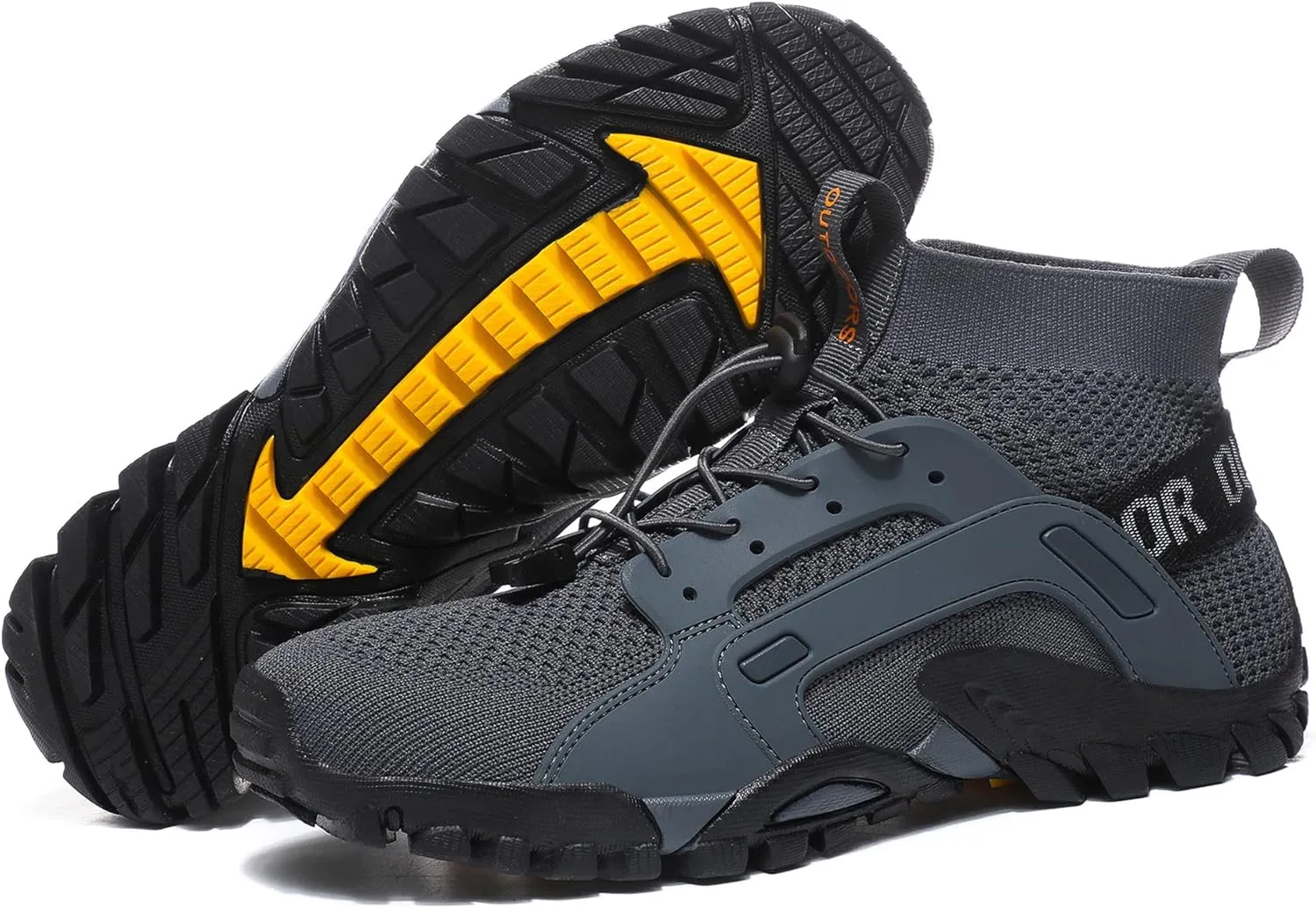 AngryMonkey Water Shoes for Mens Ltalian Handmade Amphibious Anti-Skid Anti-Cut Fishing Shoes for Outdoor Trekking Low Help Hiking Shoes