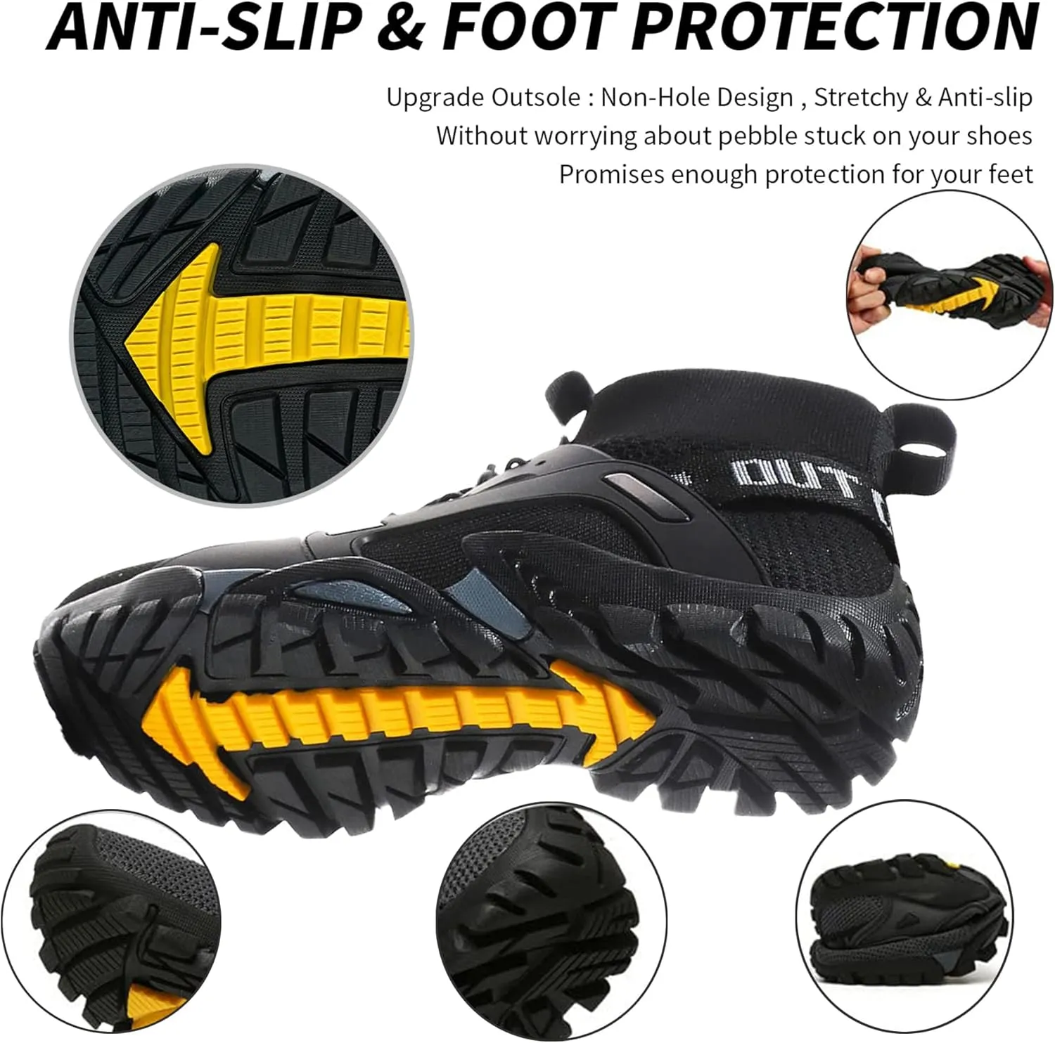 AngryMonkey Water Shoes for Mens Ltalian Handmade Amphibious Anti-Skid Anti-Cut Fishing Shoes for Outdoor Trekking Low Help Hiking Shoes