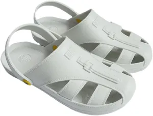 AntiStatic Slippers Closed Toe Six-hole Sandals | ESD Safe Conductive Slippers Provide Earthing Grounding for Static Control | Work Shoes for Clean Room | Unisex,White Color