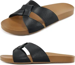 Arch Support Sandals for Women: Comfortable Dressy Summer Slides - Ladies Walking Beach Shoes Indoor Outdoor