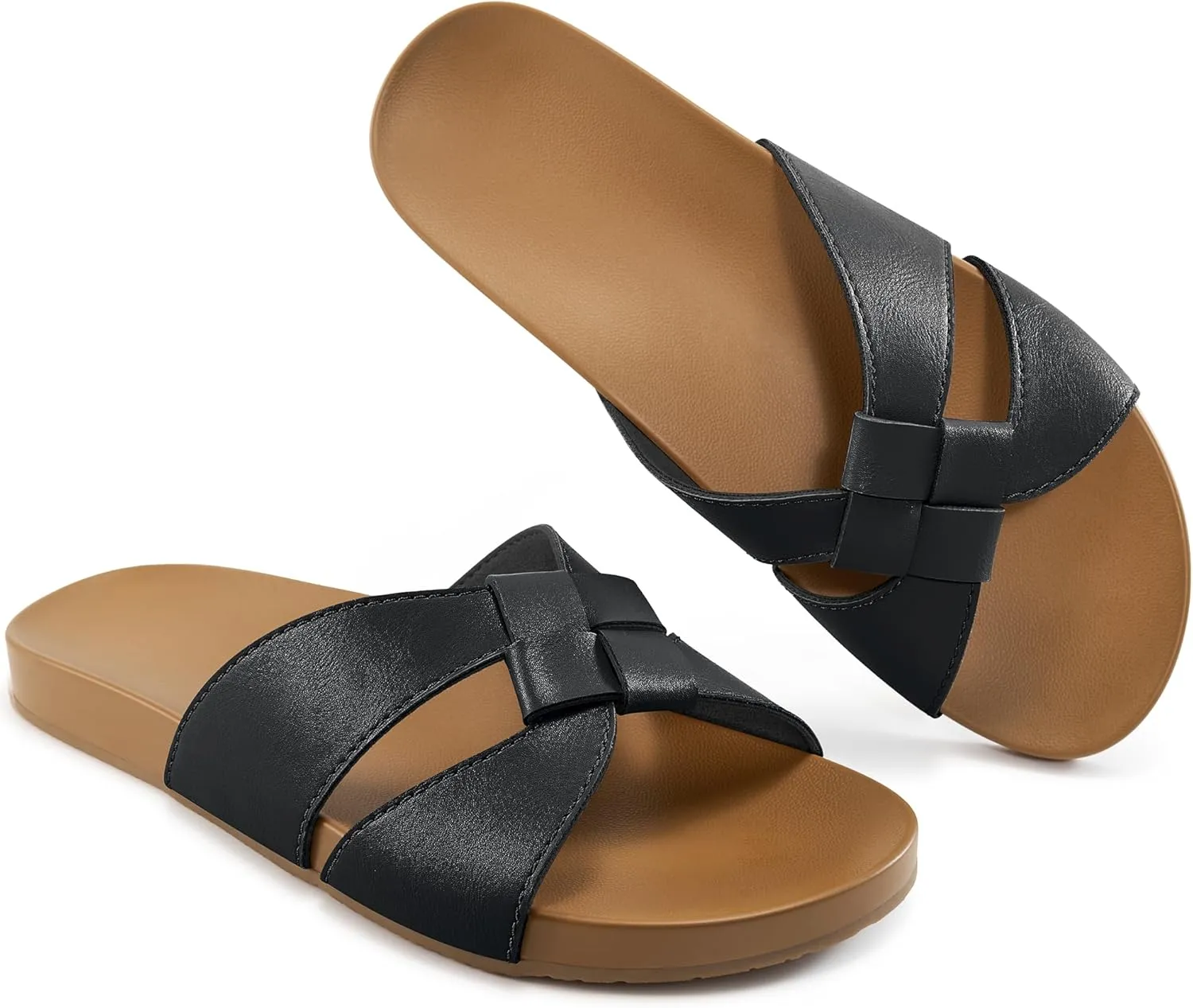 Arch Support Sandals for Women: Comfortable Dressy Summer Slides - Ladies Walking Beach Shoes Indoor Outdoor