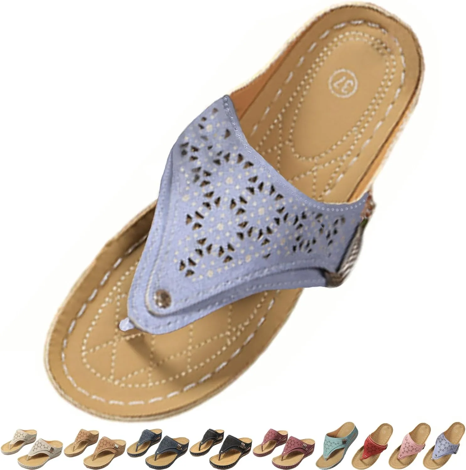 Avylays Orthopedic Sandals, Breathable Mesh Sports Sandals With Non-Slip Sole, Women’s Thick-Soled Wedge Heel Slippers
