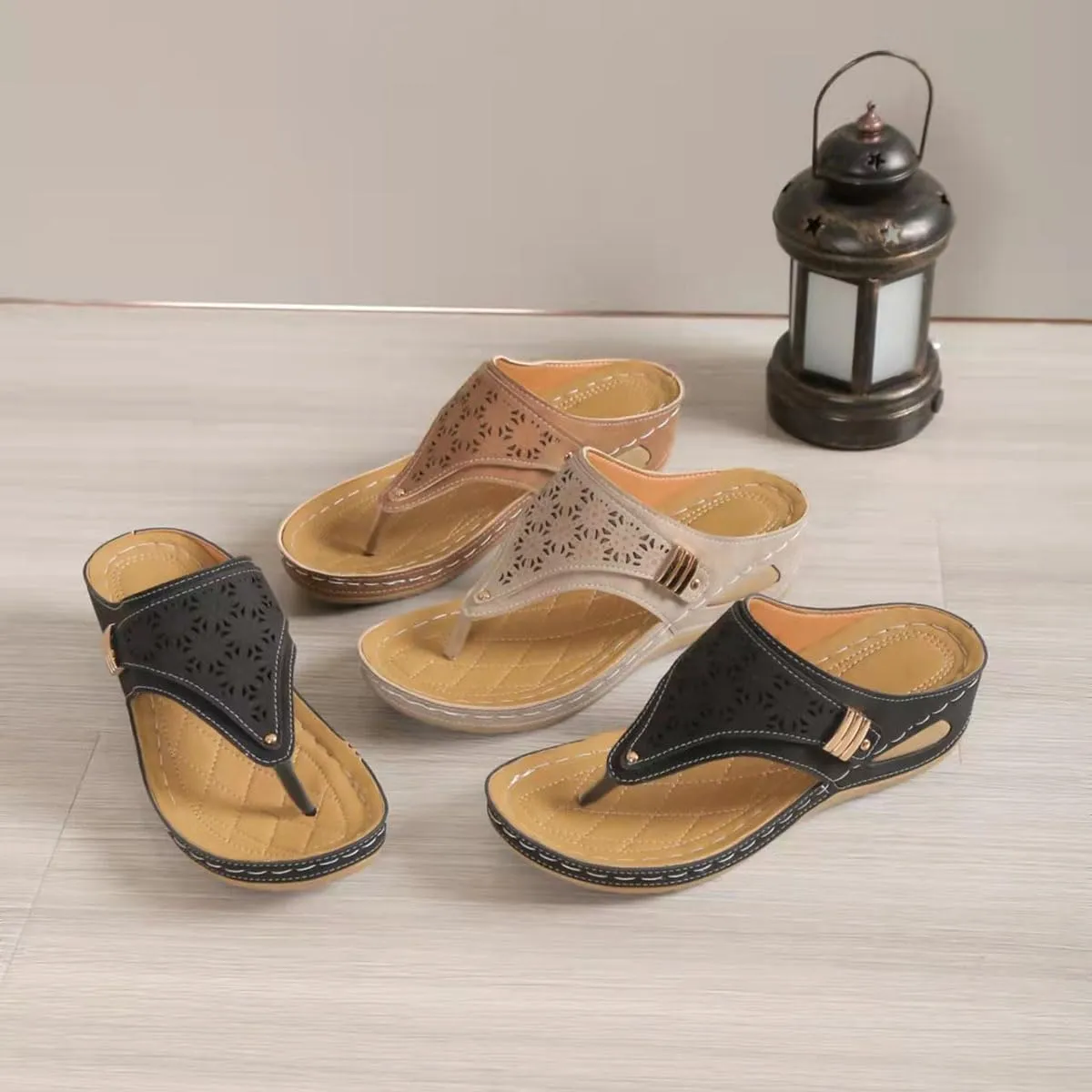Avylays Orthopedic Sandals, Breathable Mesh Sports Sandals With Non-Slip Sole, Women’s Thick-Soled Wedge Heel Slippers