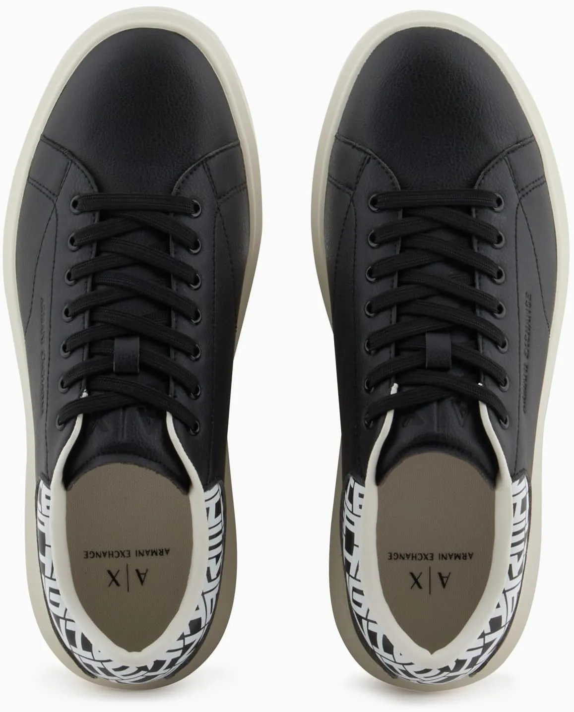 A｜X ARMANI EXCHANGE Men's Thick Sole Leather Sneakers