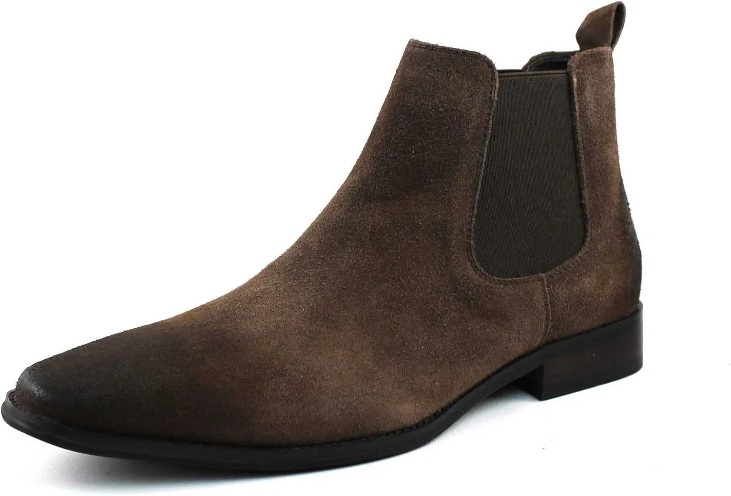 AZAR MAN Men's Chelsea Boots Genuine Leather Suede Dress Almond Toe