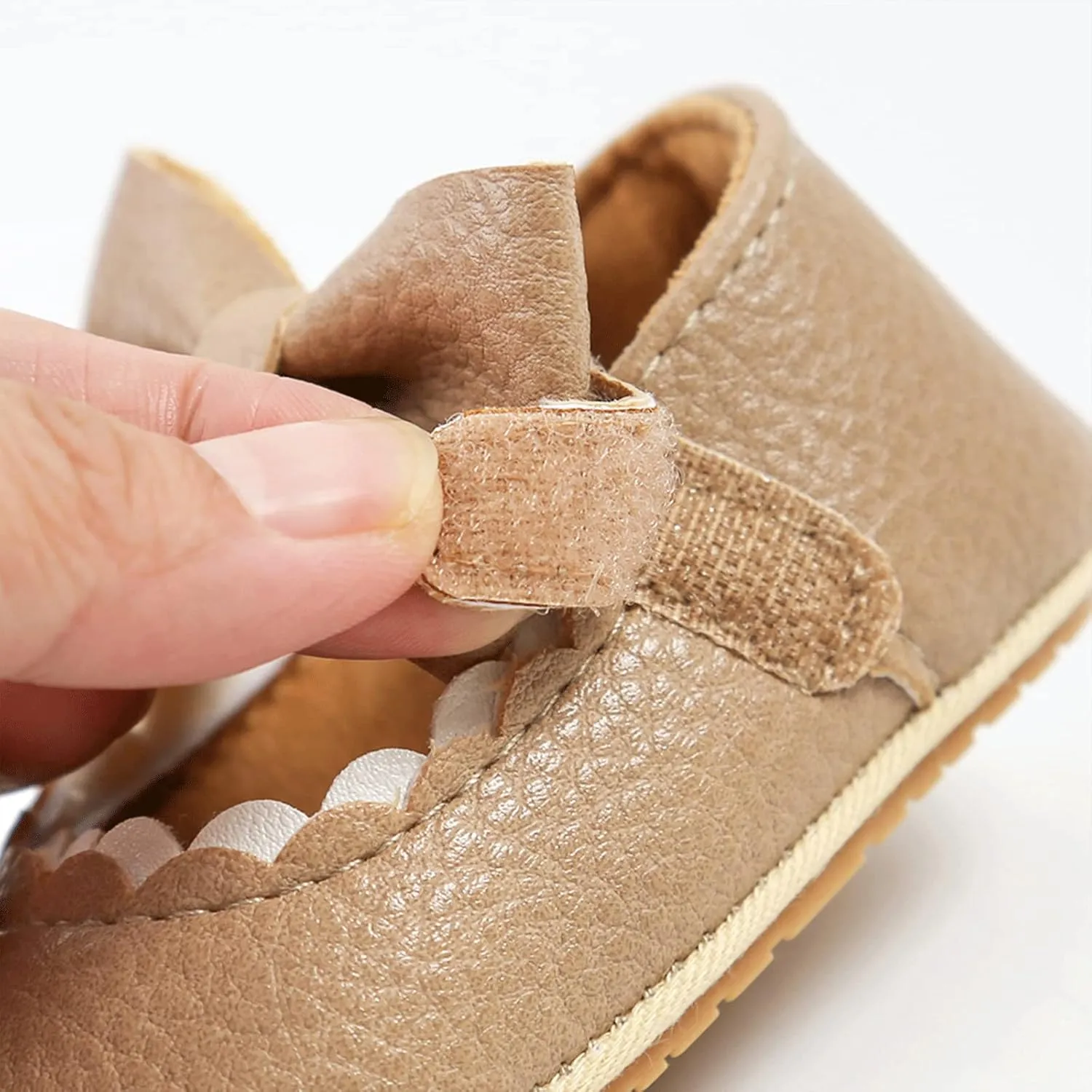 Baby Girl Mary Jane Flats Dress Shoes - Infant Newborn Shoes Anti-Slip Soft PU Leather Party School Wedding Princess Baby Girl Shoes 0-18M