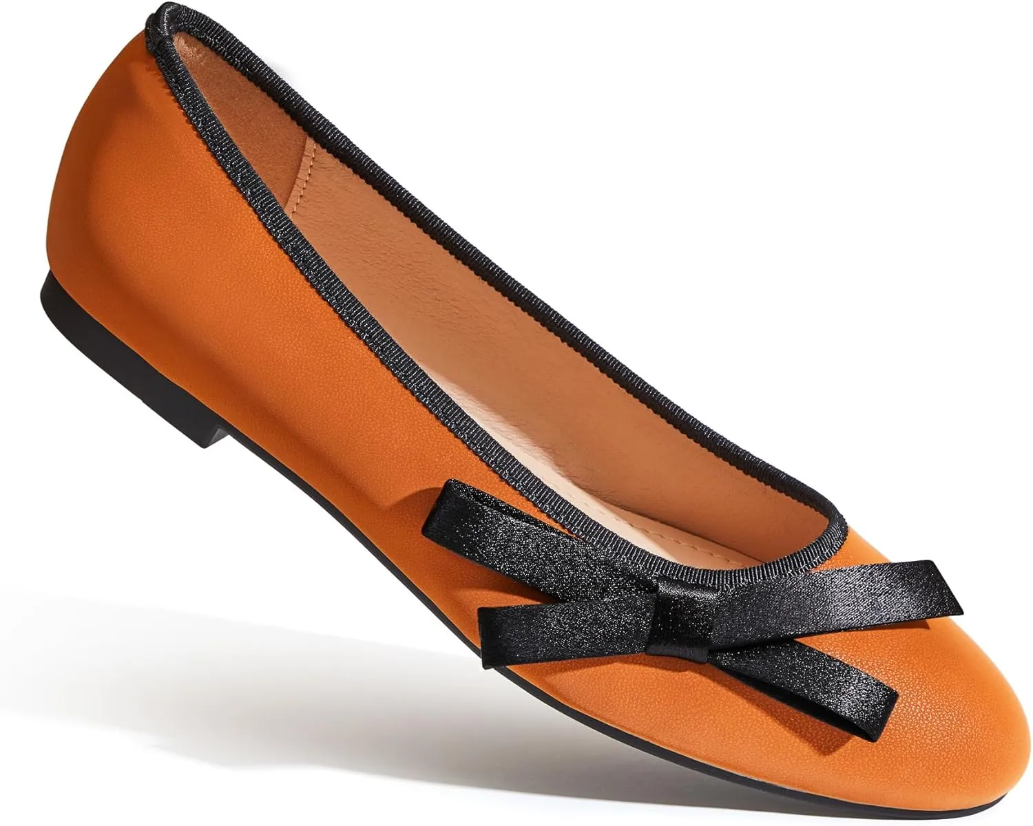 Ballet Flats for Women;Round Toe Mary Jane;Soft Leather Geometric Patterns Dressy Flats;Bowknot Slip on Women Shoes