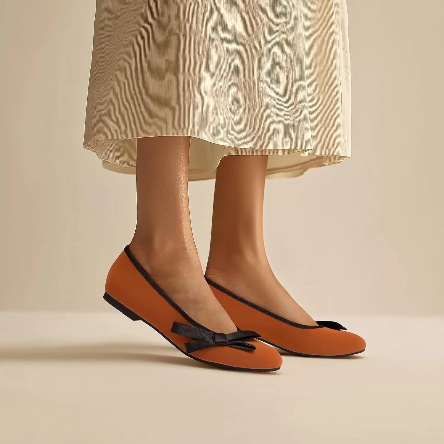 Ballet Flats for Women;Round Toe Mary Jane;Soft Leather Geometric Patterns Dressy Flats;Bowknot Slip on Women Shoes