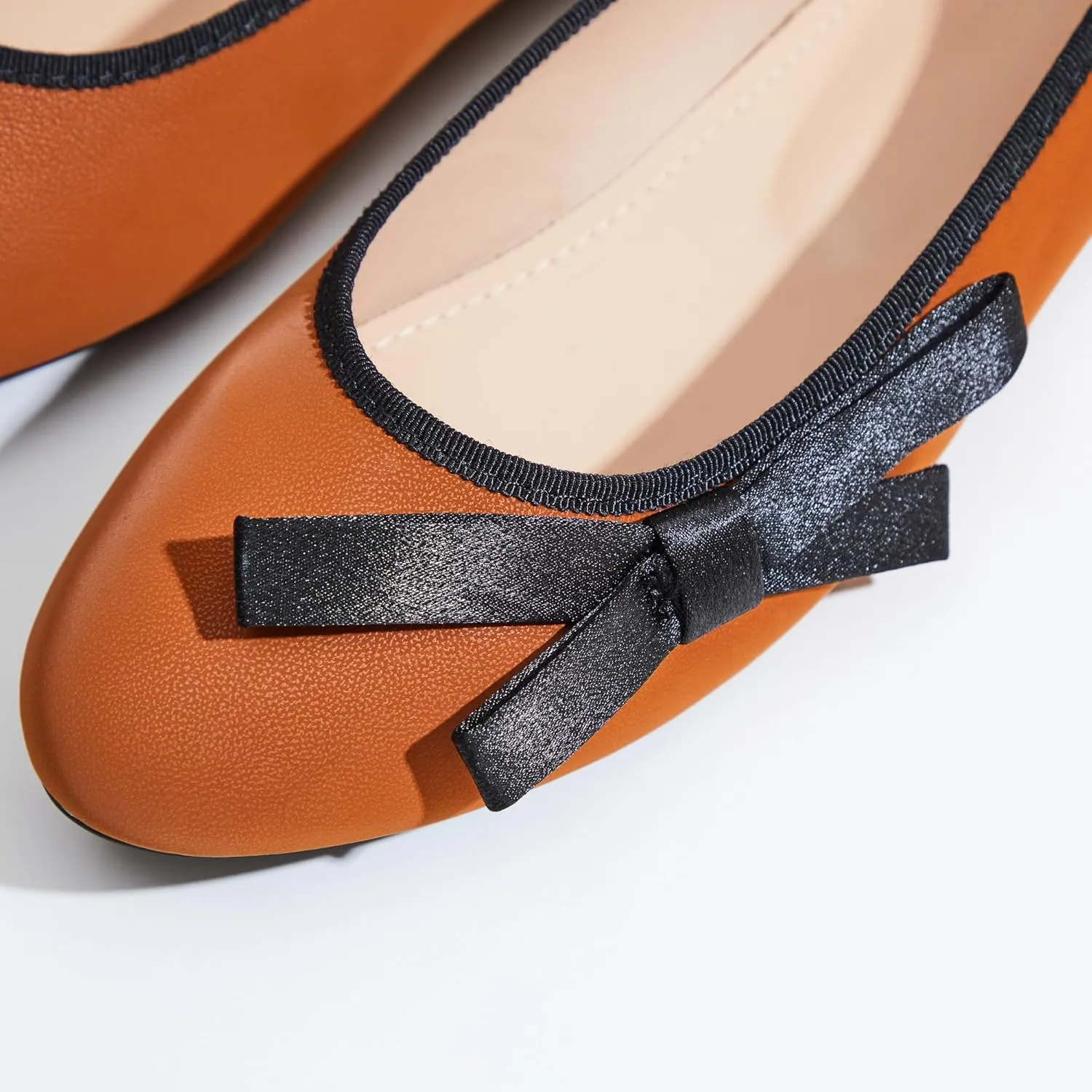 Ballet Flats for Women;Round Toe Mary Jane;Soft Leather Geometric Patterns Dressy Flats;Bowknot Slip on Women Shoes