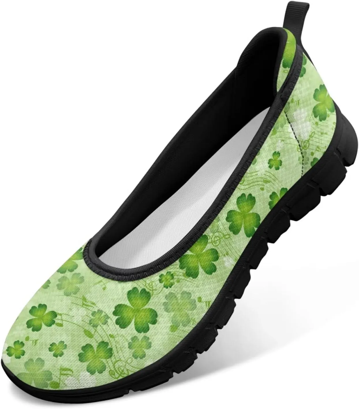Ballet Style Flats for Ladies Big Girls Women's Slip on Shoes Mesh Walking Flat Shoes Comfort Lightweight Casual Sneakers for Travel Date & Party Gift for Wife Girlfiend Black Sole Size 6-11