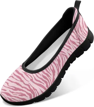 Ballet Style Flats for Ladies Big Girls Women's Slip on Shoes Mesh Walking Flat Shoes Comfort Lightweight Casual Sneakers for Travel Date & Party Gift for Wife Girlfiend Black Sole Size 6-11