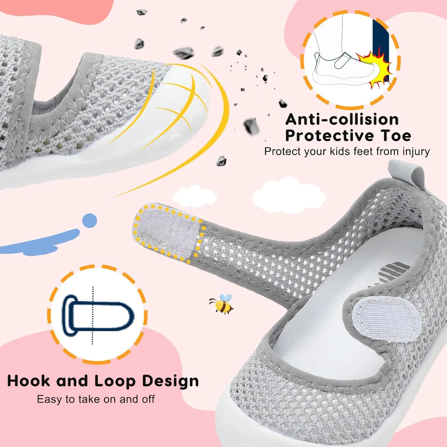 BARERUN Toddler Water Shoes Barefoot Water Shoes for Kids Baby Wide Aqua Socks with Arch Support Quick-Dry Breathable Boys Girls Sandals Walking Shoes for Beach Swim Pool Shoes
