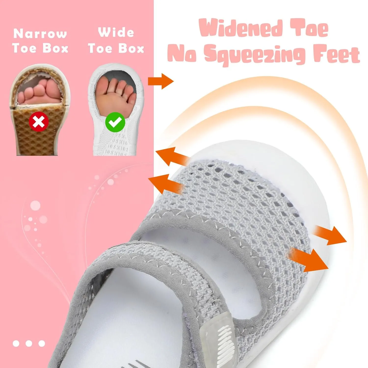 BARERUN Toddler Water Shoes Barefoot Water Shoes for Kids Baby Wide Aqua Socks with Arch Support Quick-Dry Breathable Boys Girls Sandals Walking Shoes for Beach Swim Pool Shoes