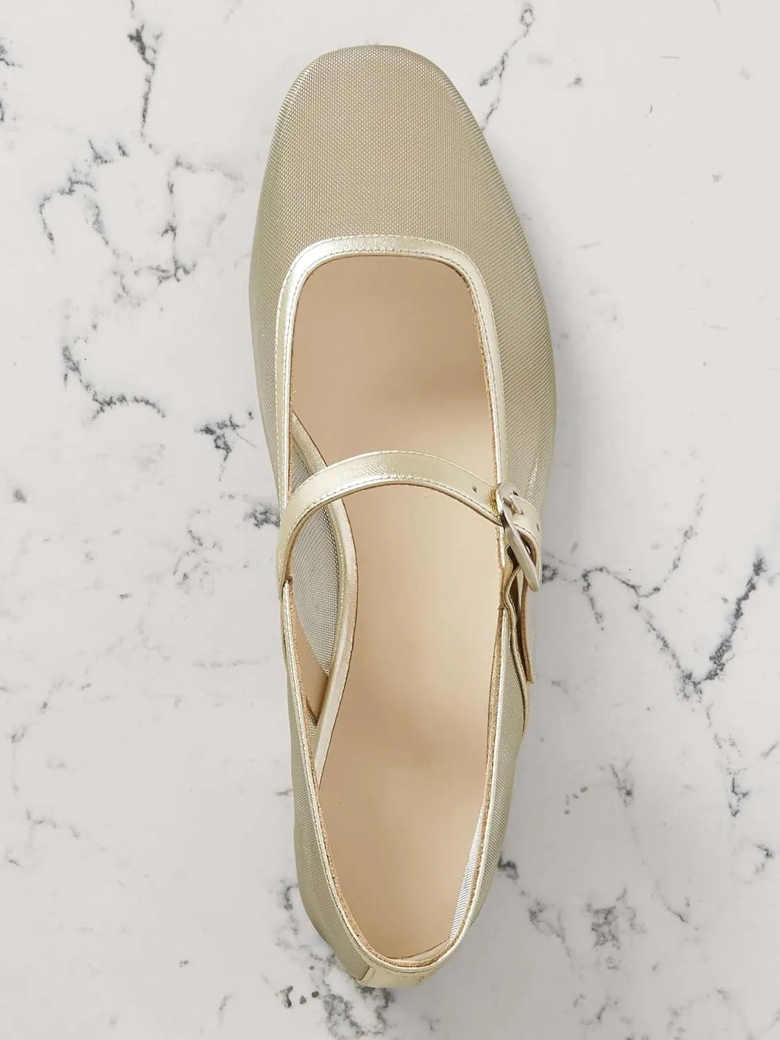 Beauty Cry Mary Janes Ballet Flats for Women Mesh Clear Tulle Ballerina Flat Shoes