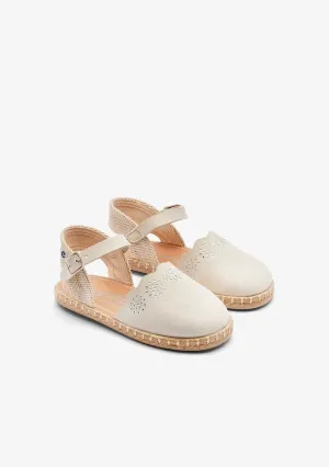Beige micro buckle alpargatas