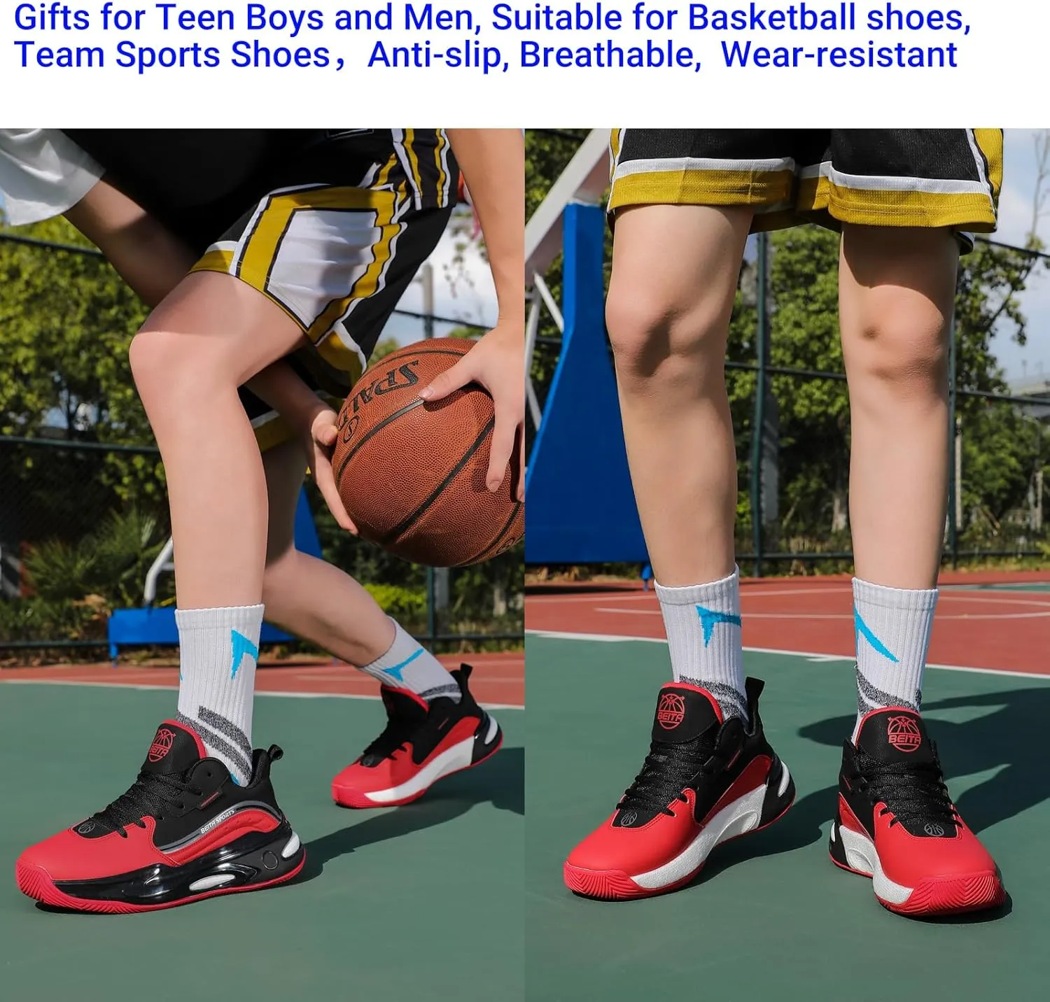 Beita High Upper Basketball Shoes for Men Sneakers Breathable Sports Shoes Anti Slip