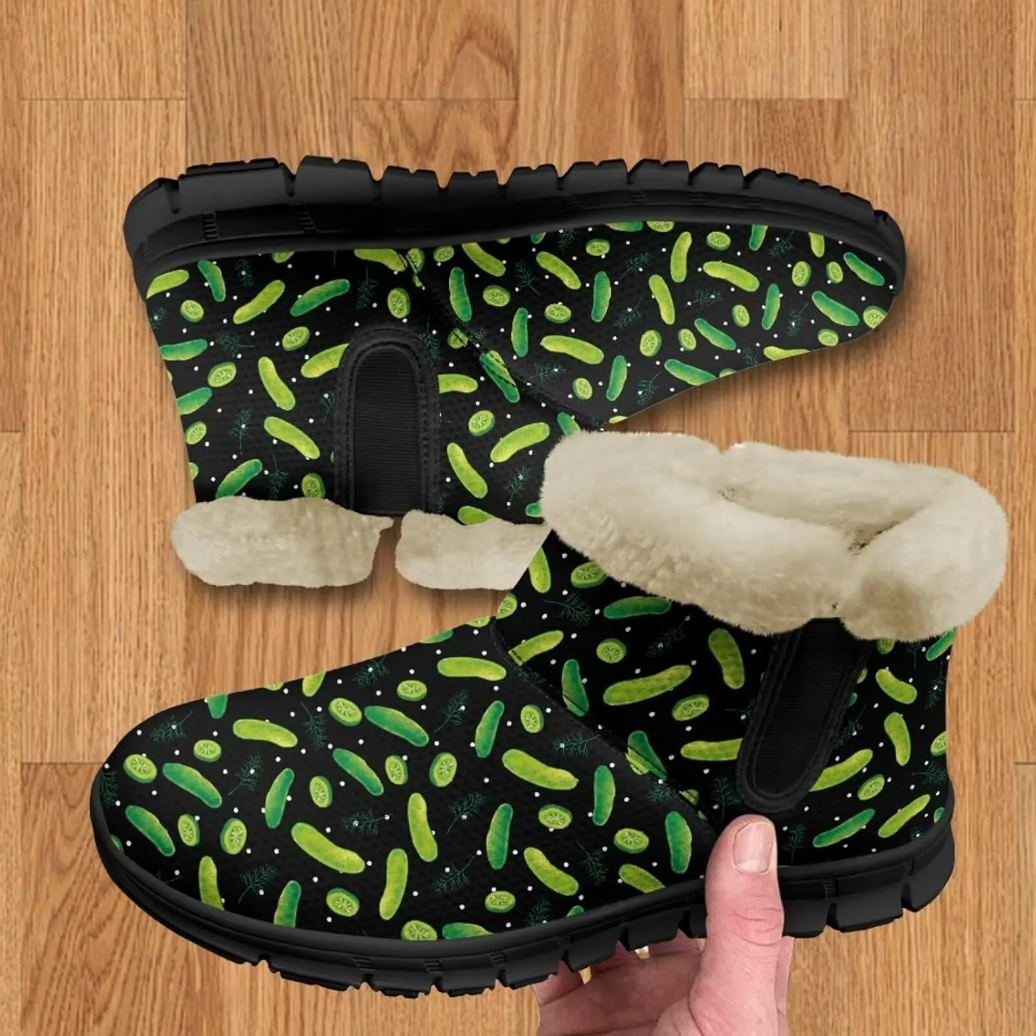 Binienty Winter Snow Boots for Women Comfy Ankle Booties Fur Flannel Lined Warm Walking Boots