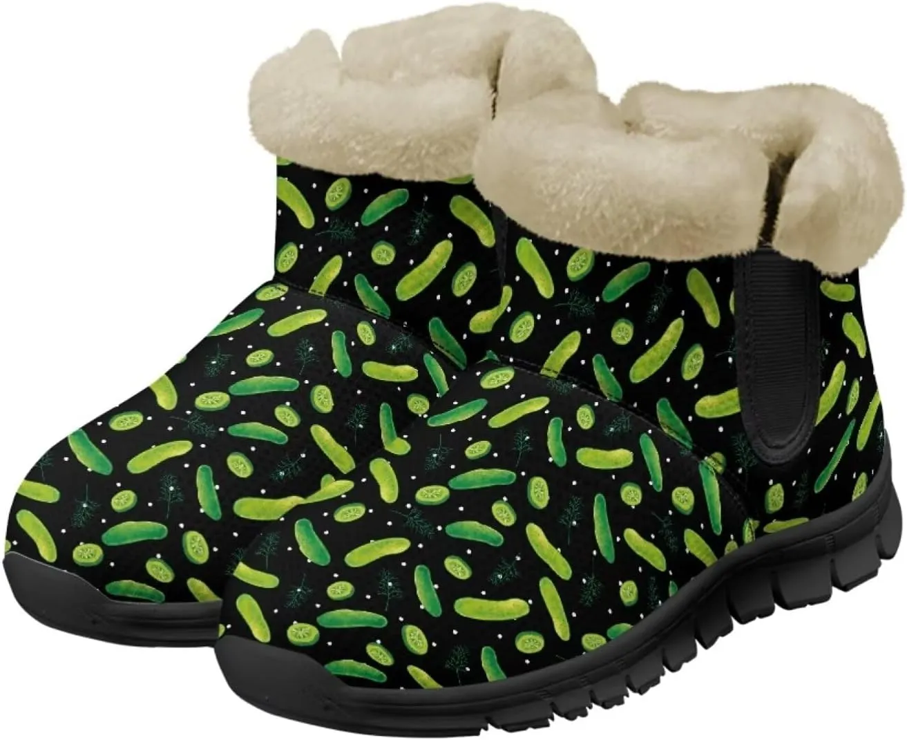 Binienty Winter Snow Boots for Women Comfy Ankle Booties Fur Flannel Lined Warm Walking Boots