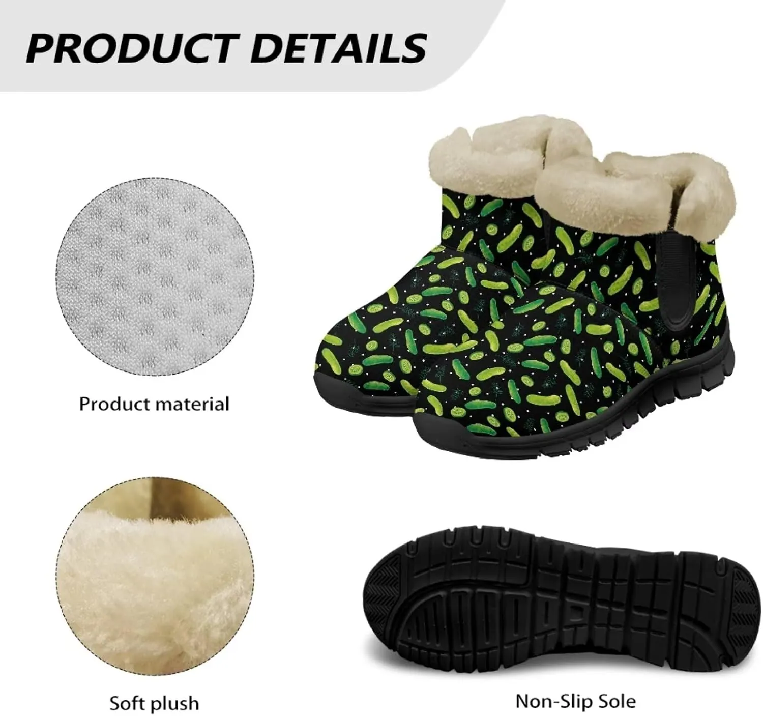 Binienty Winter Snow Boots for Women Comfy Ankle Booties Fur Flannel Lined Warm Walking Boots