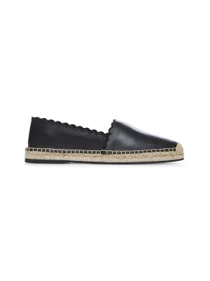 Black leather espadrilles