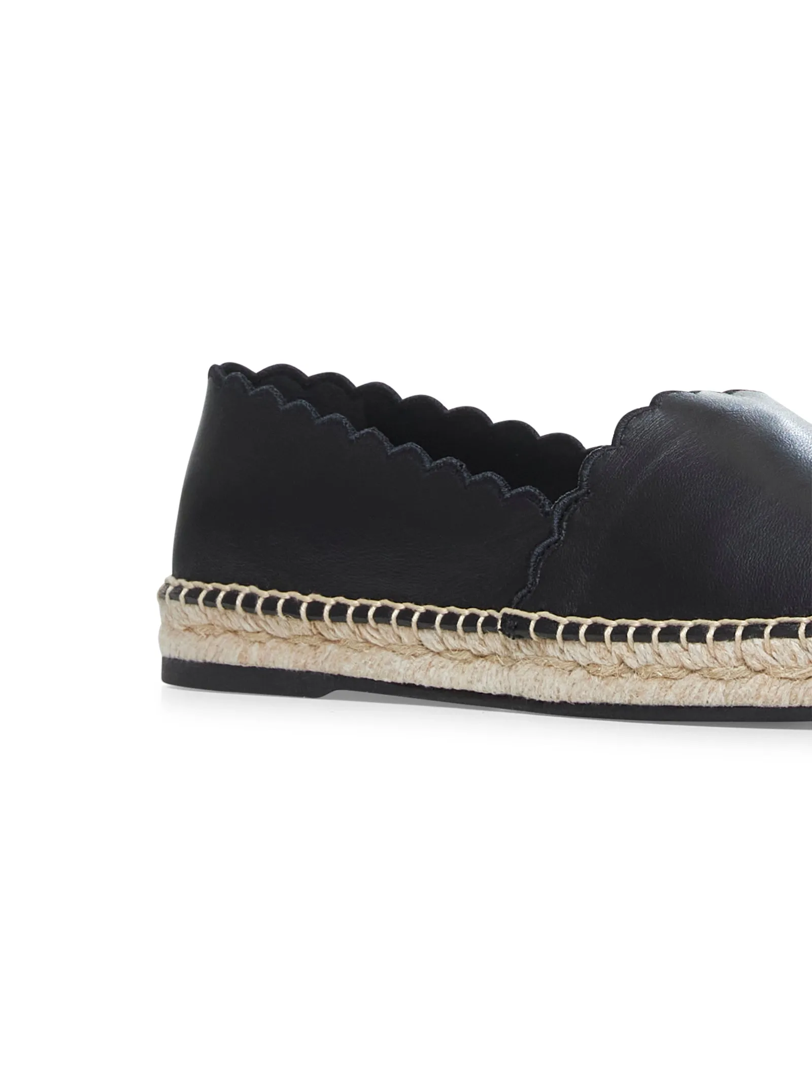 Black leather espadrilles