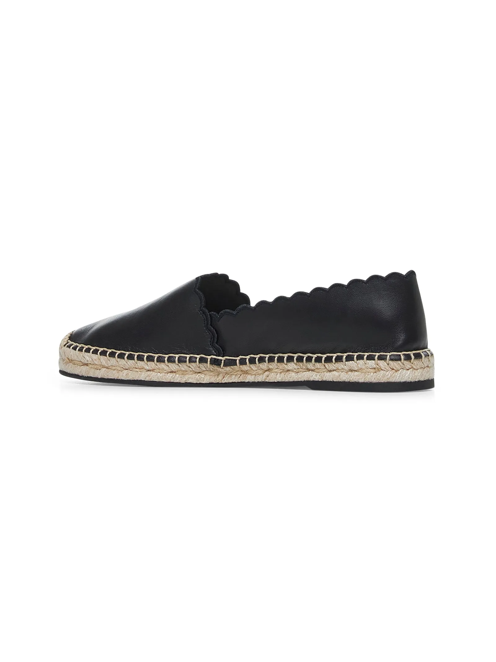 Black leather espadrilles