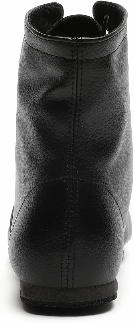 Black Split Sole Jazz Boots Leather Dancing Shoes for Girls Boys (Toddler/Little Kid/Big Kid)