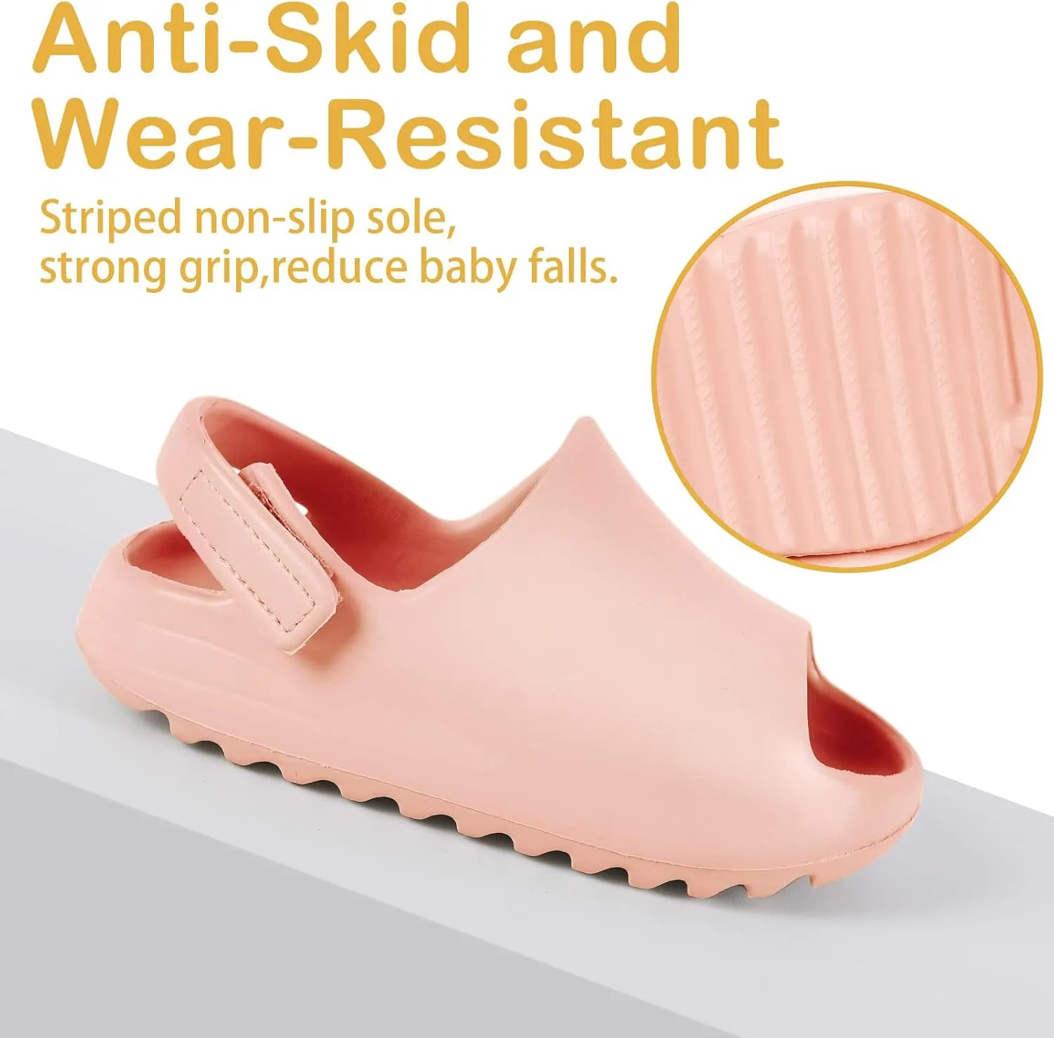 bolukets Toddler Little Kids Slides Sandals, Summer Slip On Lightweight Slippers for Boys and Girls, Beach Pool Anti-Slip Water Shoes Indoor Outdoor Sandals