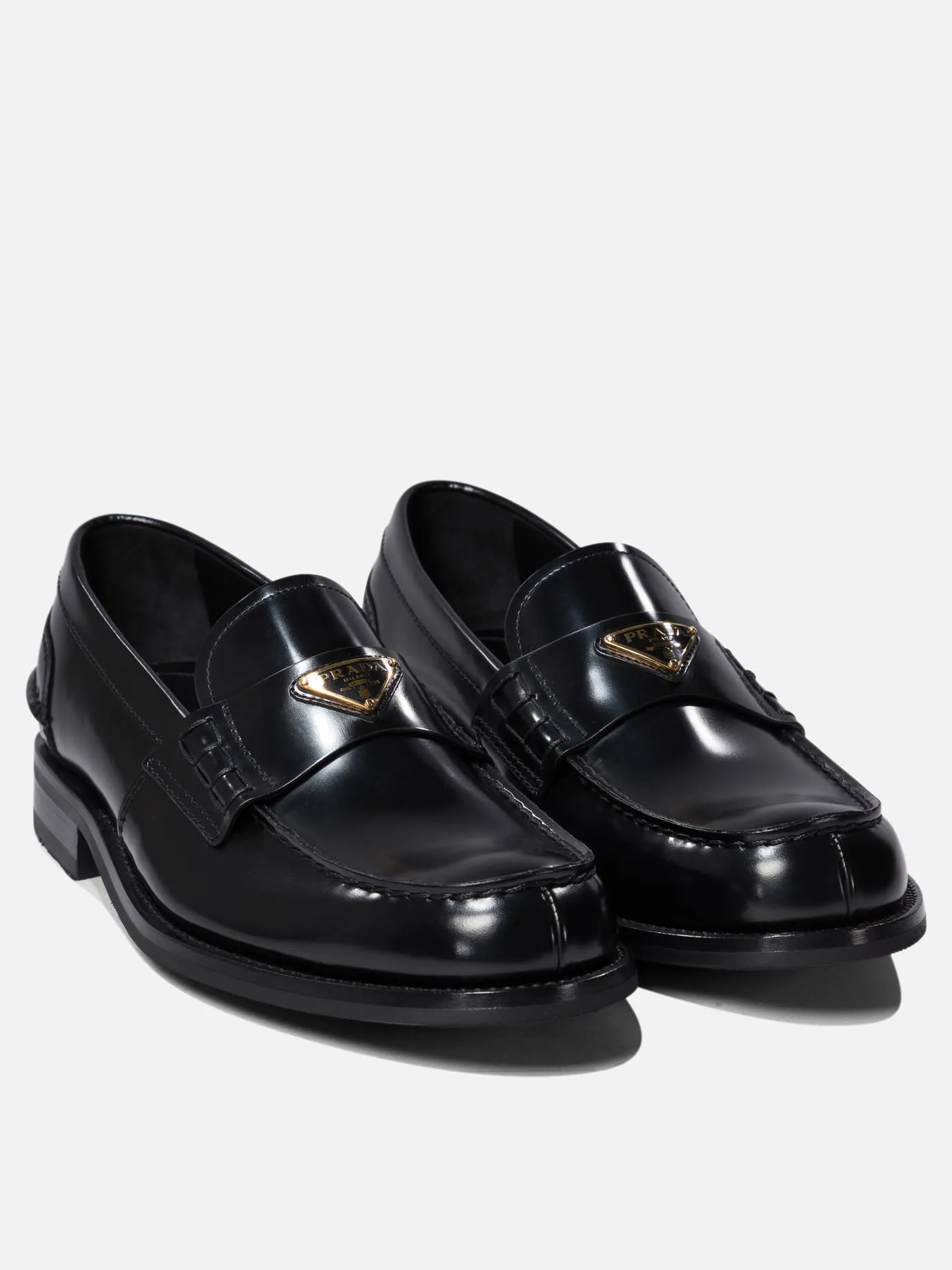 Brushed leather loafers