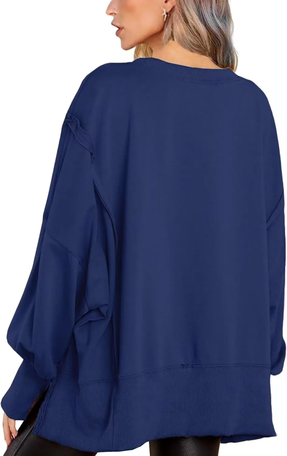 BWQ Womens Oversized Sweatshirt Crewneck Long Sleeve Shirts Pullover Sweatshirts S-2XL