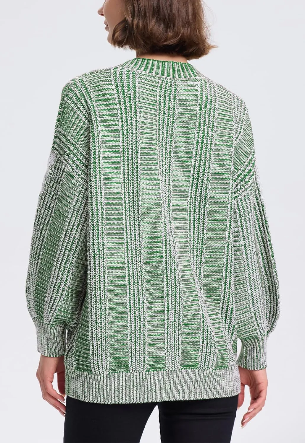 Cakulo Womens Oversized Chunky Cable Knit Cardigan Sweaters 2024 Fall Open Front Button Women Cardigans Pocket