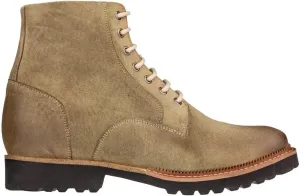 CALTO Men's Invisible Height Increasing Elevator Shoes - Olive Green Nubuck Leather Lace-up/Zip-up Casual Boots - 3.0 Inches Taller - K24402 - Size 11.5 D(M) US
