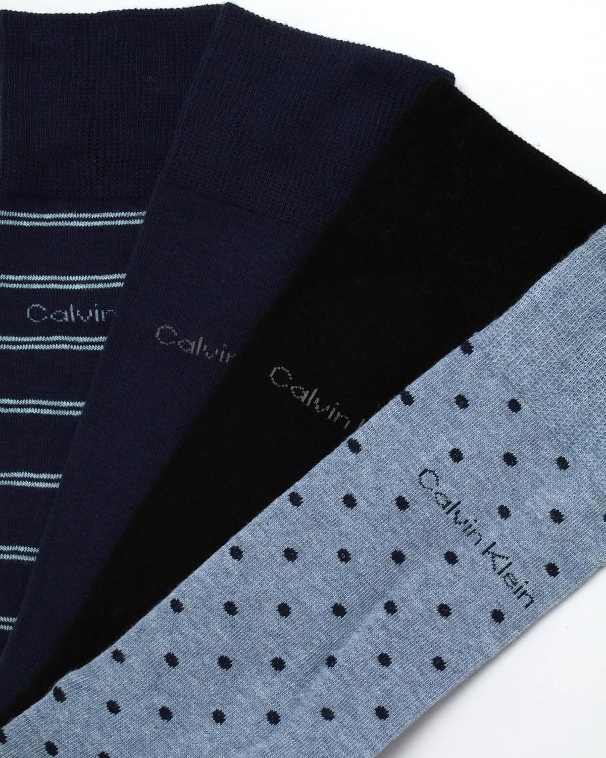 Calvin Klein Men's Dress Socks - 4 Pack Soft Comfort Cotton Blend Stay Up Cuff Crew Socks - Dress Socks for Men (7-12)
