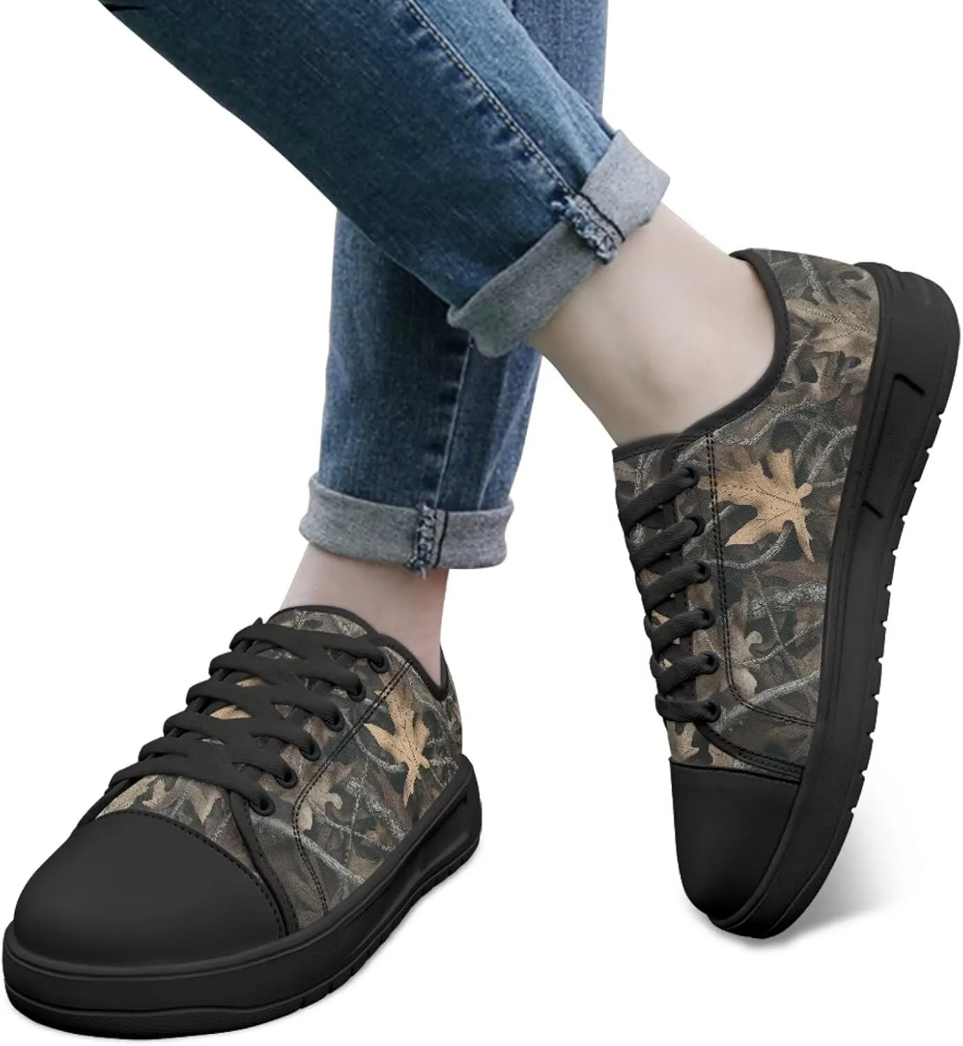 Canvar Shoes for Women Men Lace up Low Top Platform Sneakers for Walking Hiking Running