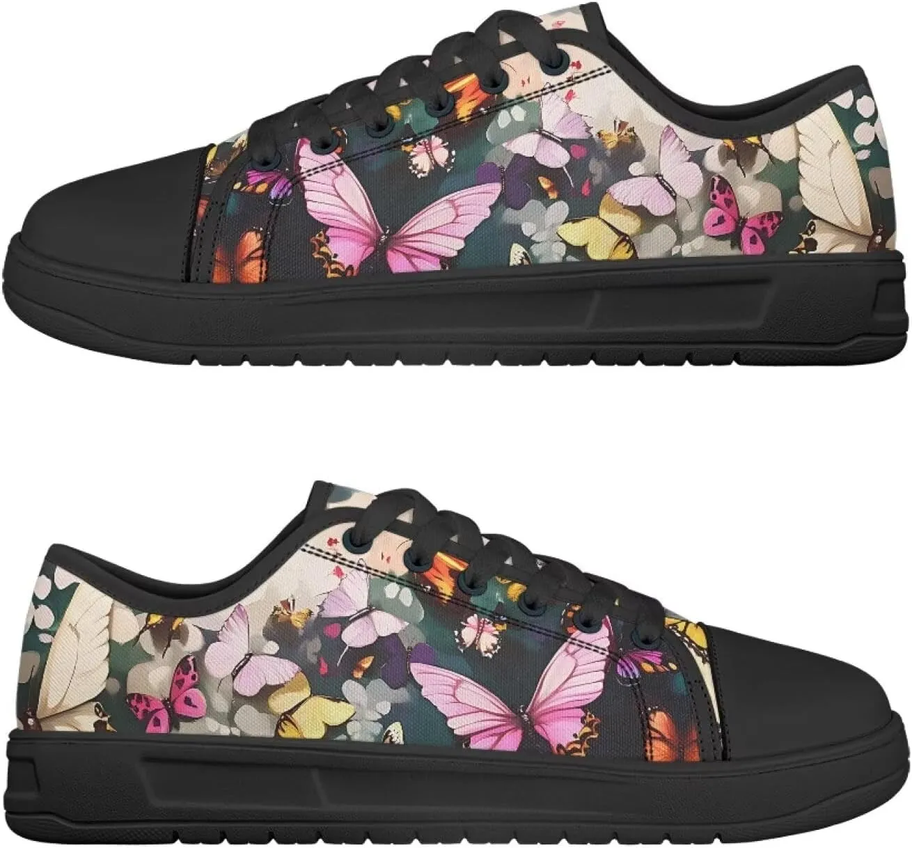 Canvas Shoes for Women Low Top Casual White Black Sneakers Womens Lace Up Fashion Comfortable Walking Shoes