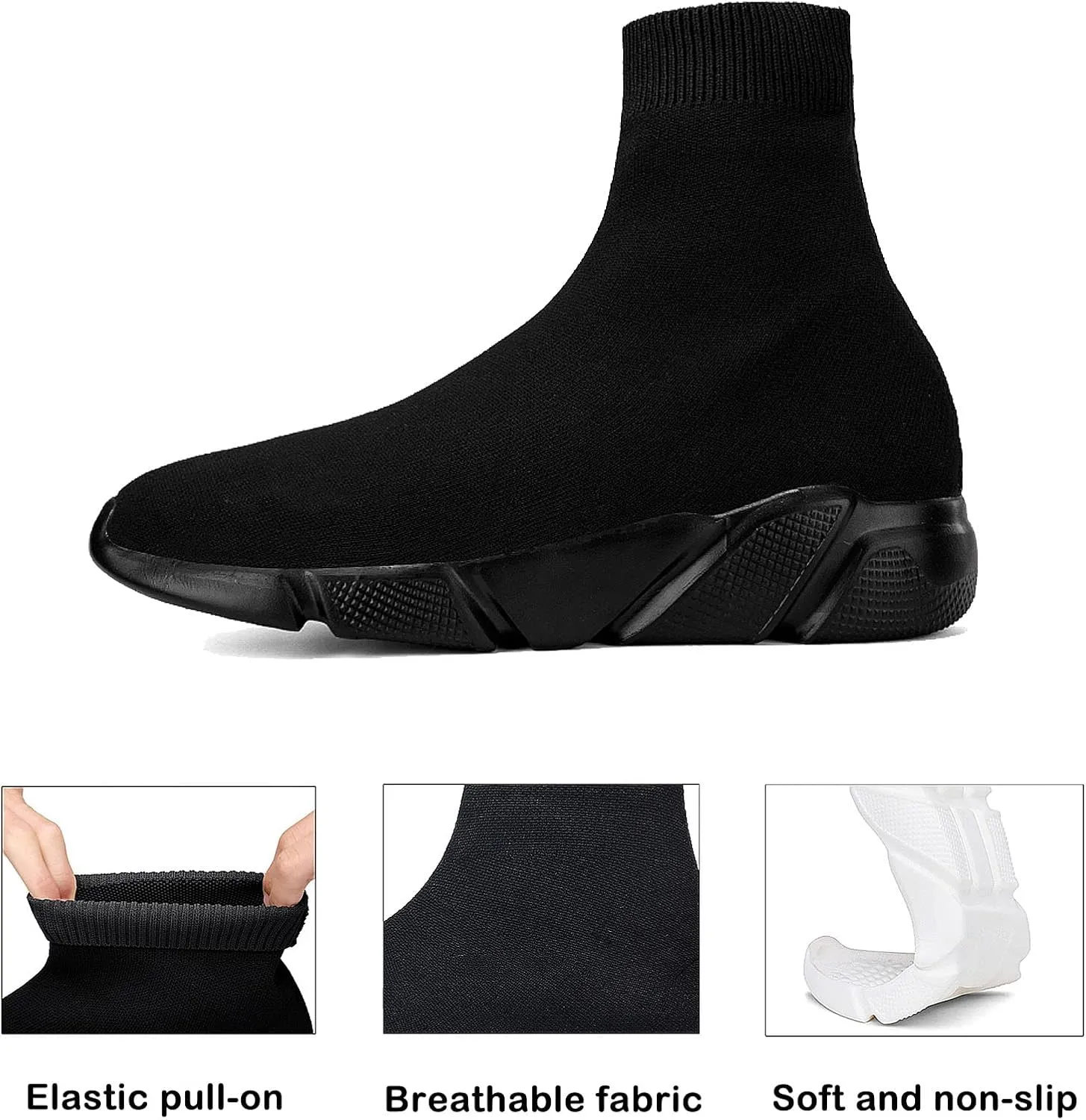 CERYTHRINA Womens Mens Walking Shoes High Top Athletic Running Knit Mesh Socks Shoes Road Gym Fashion Sneakers